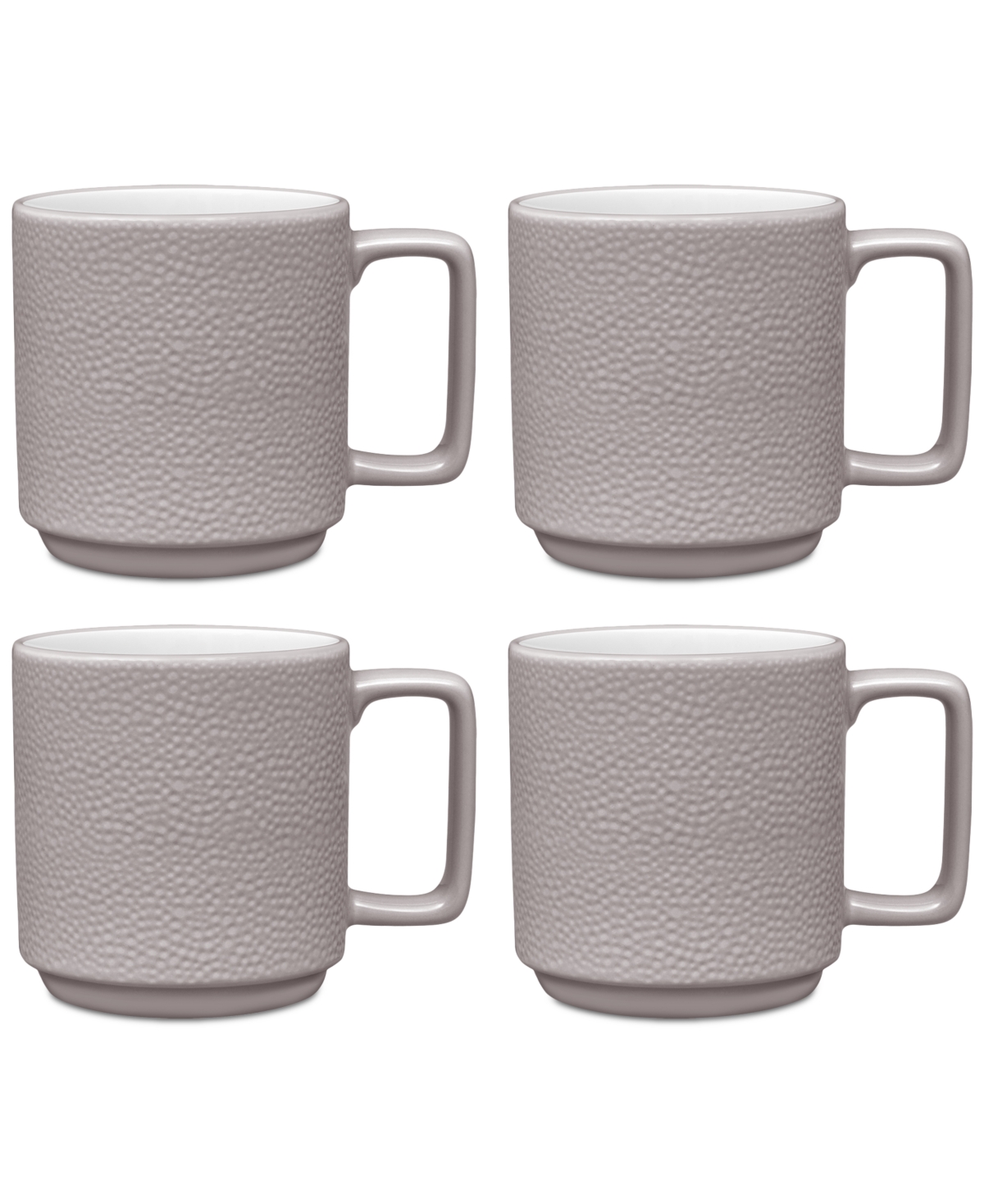 Noritake Colortex Stone Stax Mugs, Set Of 4 In Taupe