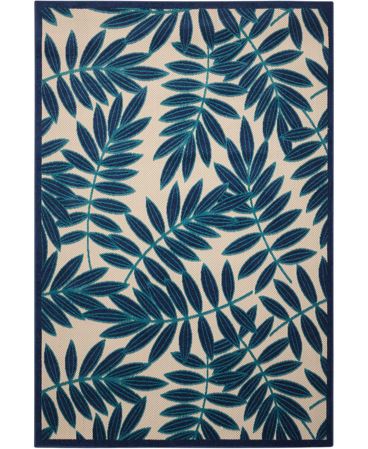 Nourison Aloha Alh18 7'10"x 10'6" Outdoor Area Rug In Navy