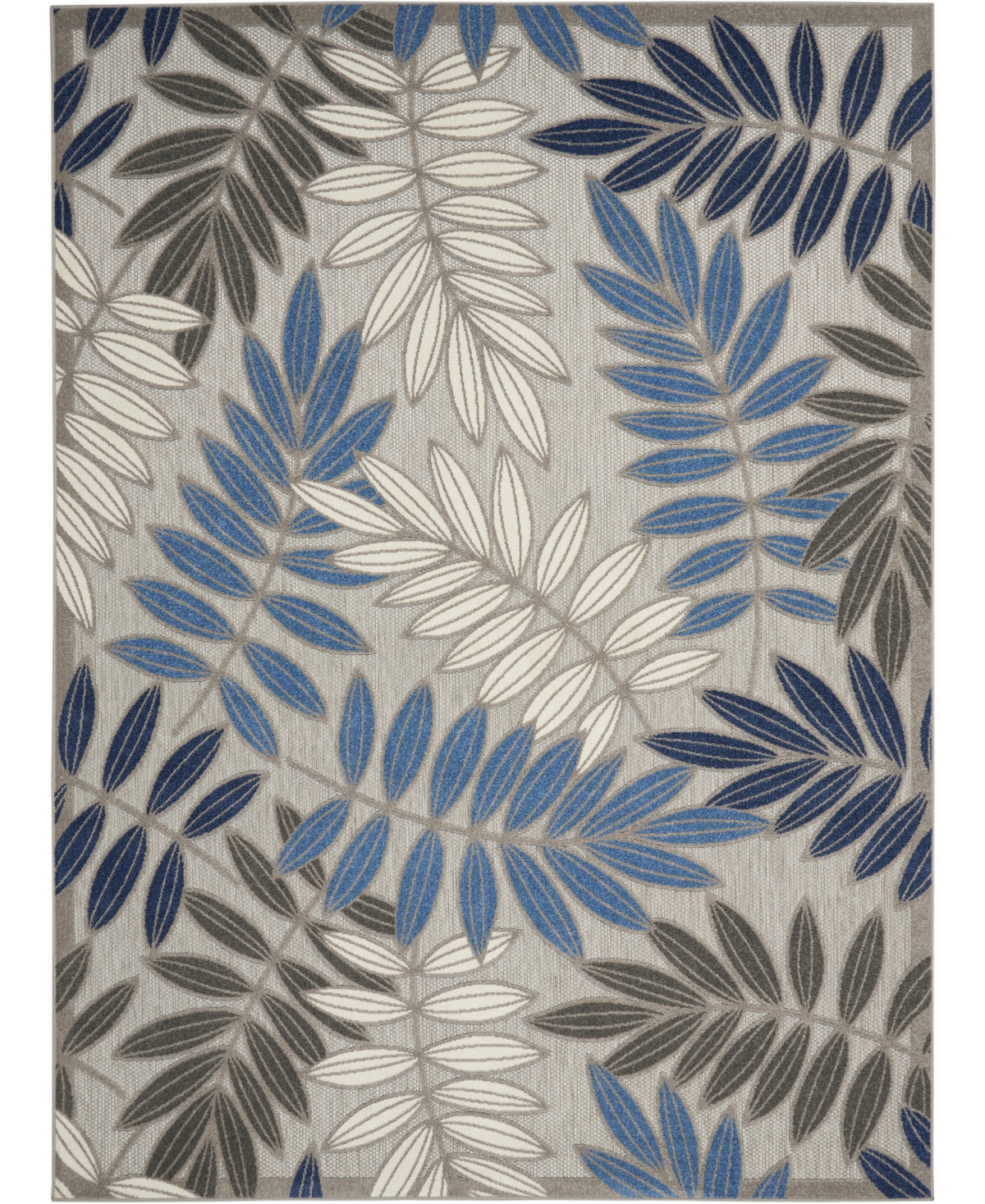 Nourison Home Aloha Alh18 7'10"x 10'6" Outdoor Area Rug In Gray,blue
