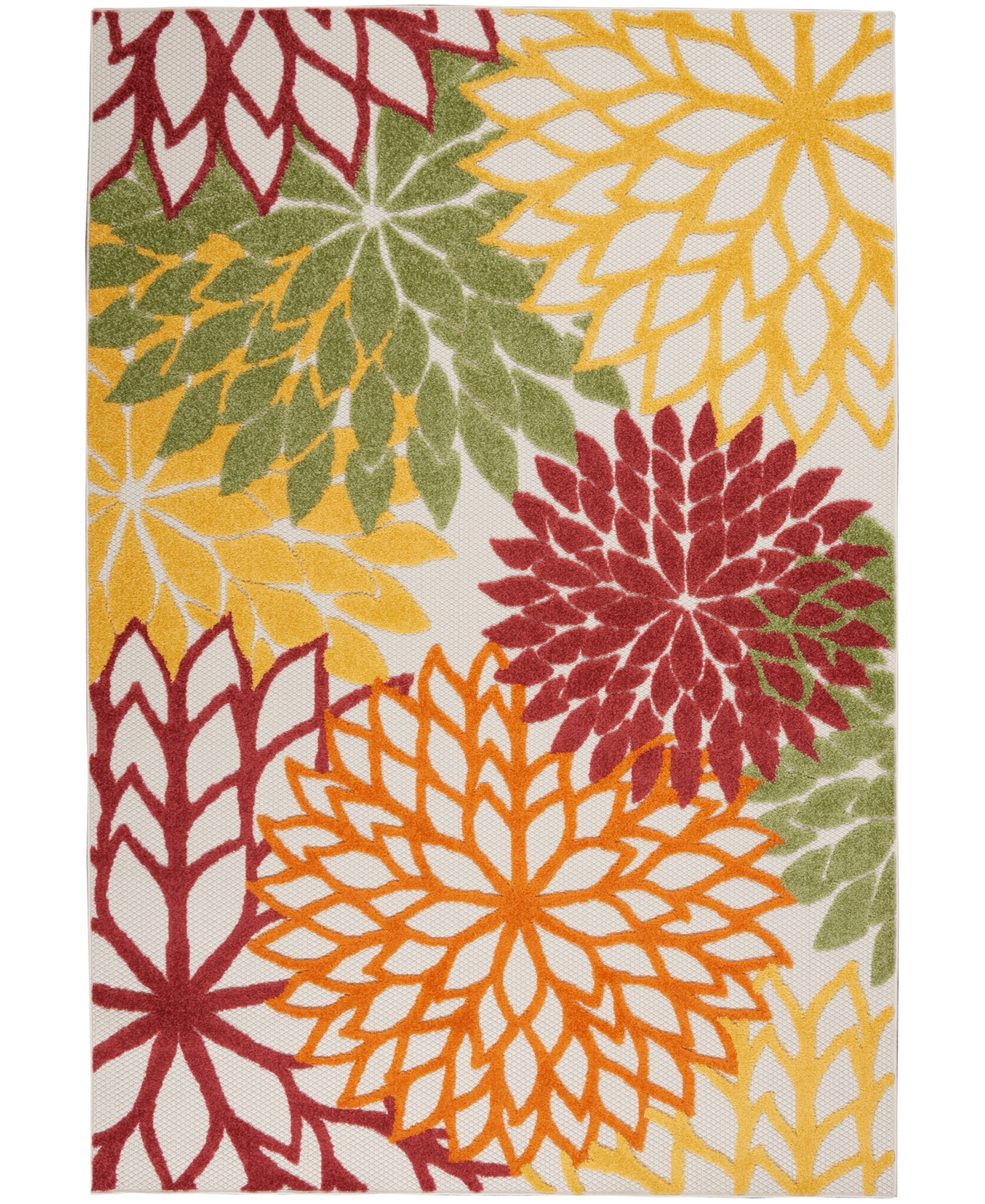 Nourison Home Aloha Alh05 3'6" X 5'6" Outdoor Area Rug In Red,multi