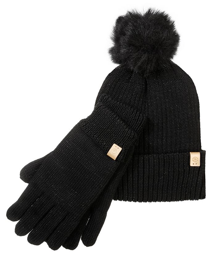 Isotoner Signature Women\'s Knit Beanie Hat - Macy\'s and Set Glove