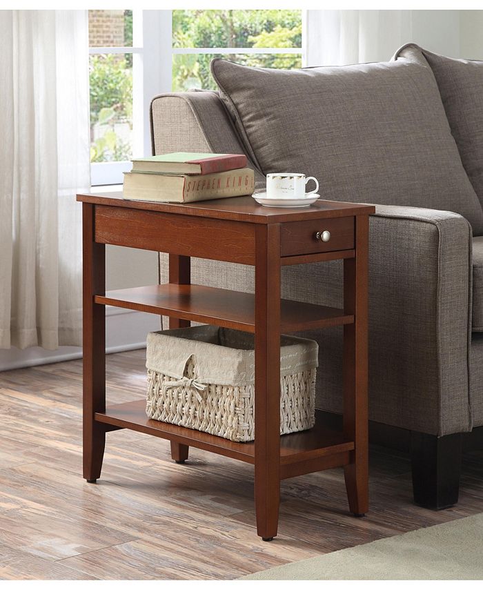 Convenience Concepts American Heritage Three Tier End Table With Drawer