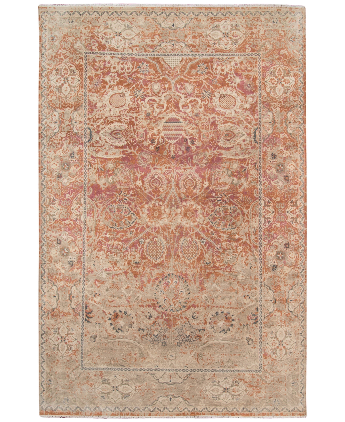 Amer Rugs Vintage-Inspired Oletha 2' x 3' Area Rug - Orange, Tan