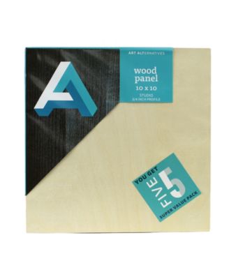Art Alternatives 10" x 10" Classic Wood Panel Value Pack Set, 5 Piece ...
