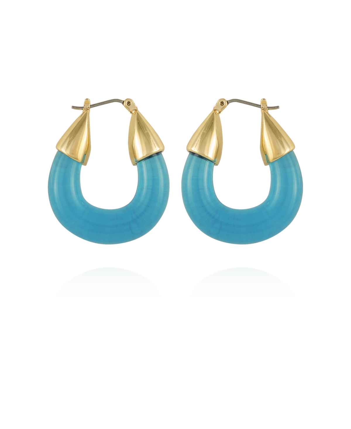 Rock Candy Hoop Earrings - Gold-Tone, Blue