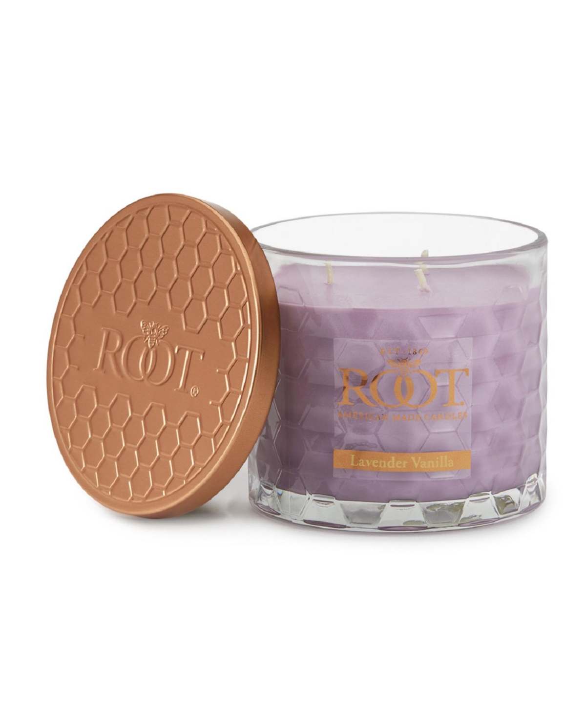 Lavender Vanilla Fragrance Honeycomb Glass Jar Candle - Pink
