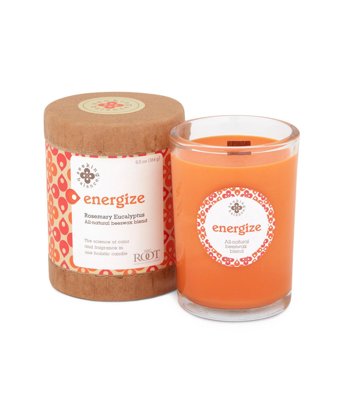 Seeking Balance Energize Rosemary Eucalyptus Spa Jar Candle, 6.5 oz - Orange