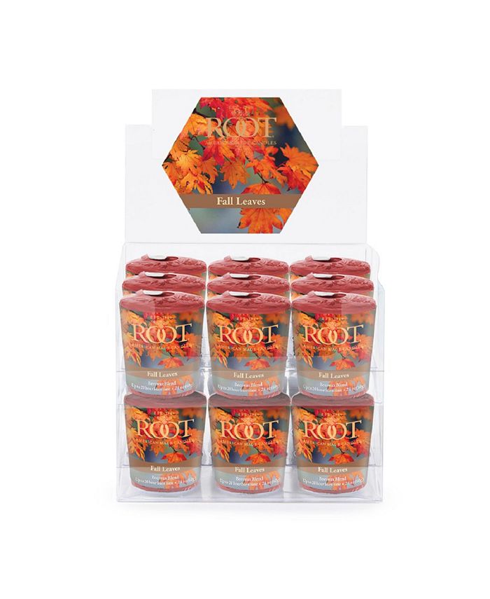 ROOT CANDLES Votive Fall Leaves 20 Hour Candles Set, 18 Piece Macy's