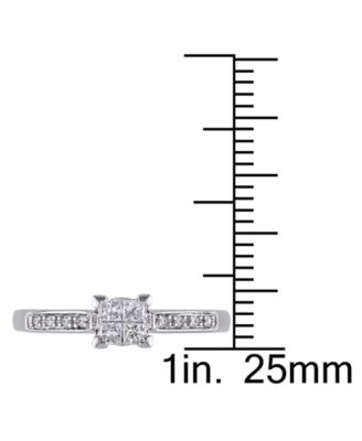 Diamond Princess Quad Cluster Engagement Ring (1/4 ct. t.w.) in 14k White Gold