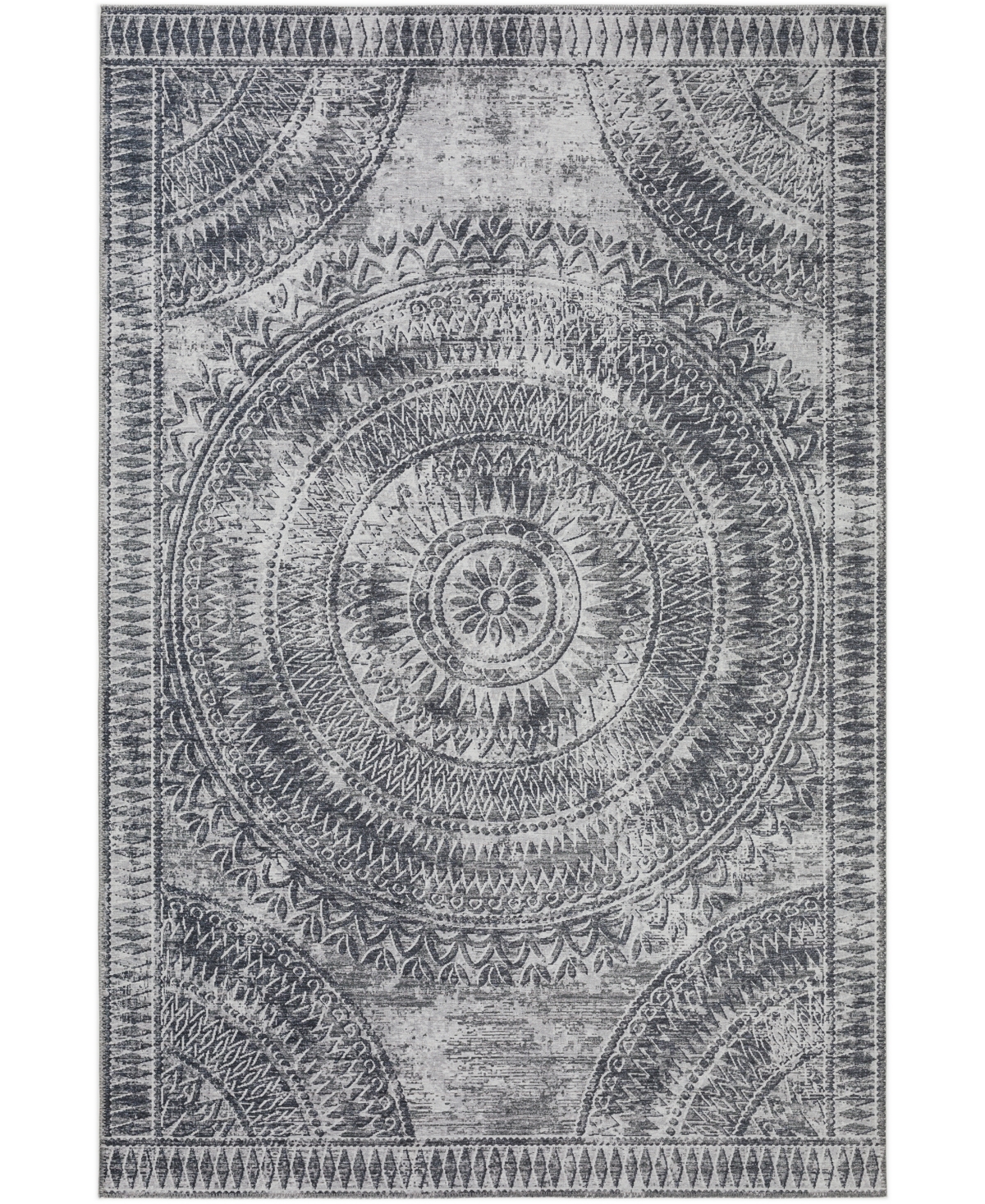D Style Buttes BTS7 8' x 10' Area Rug - Charcoal