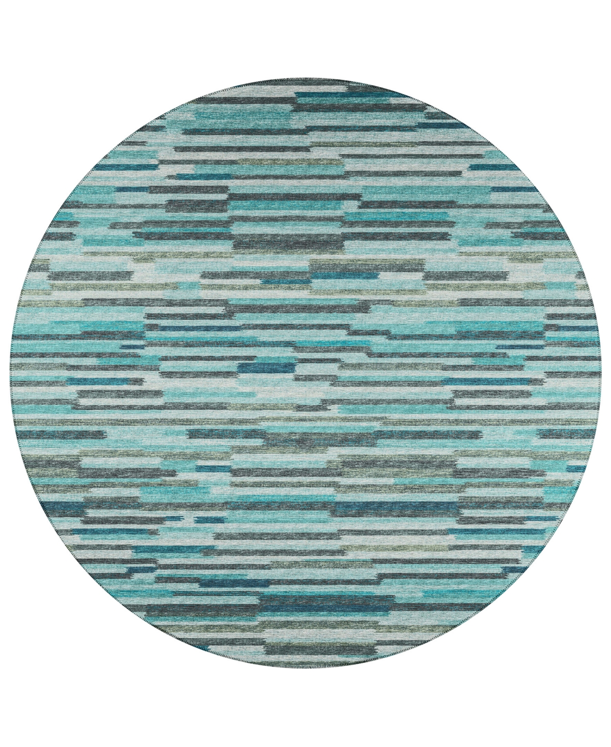 D Style Buttes BTS8 6' x 6' Round Area Rug - Aqua