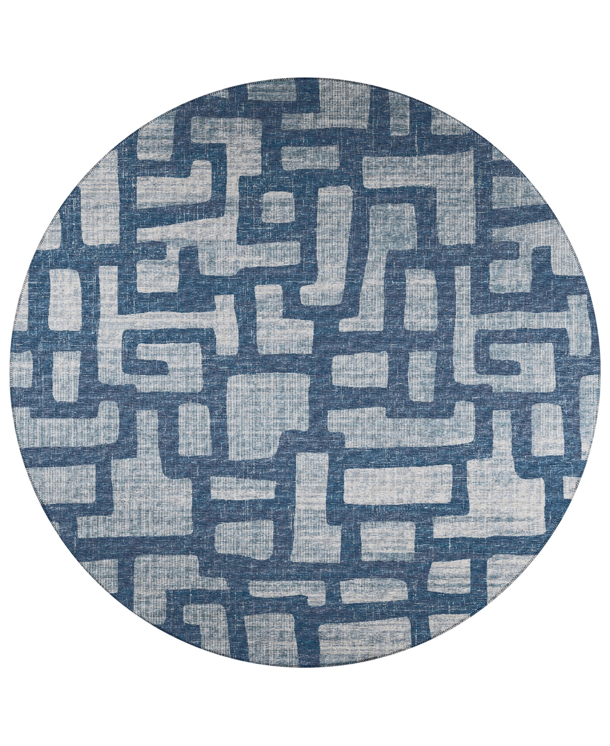 D Style Buttes BTS4 8' x 8' Round Area Rug - Azure