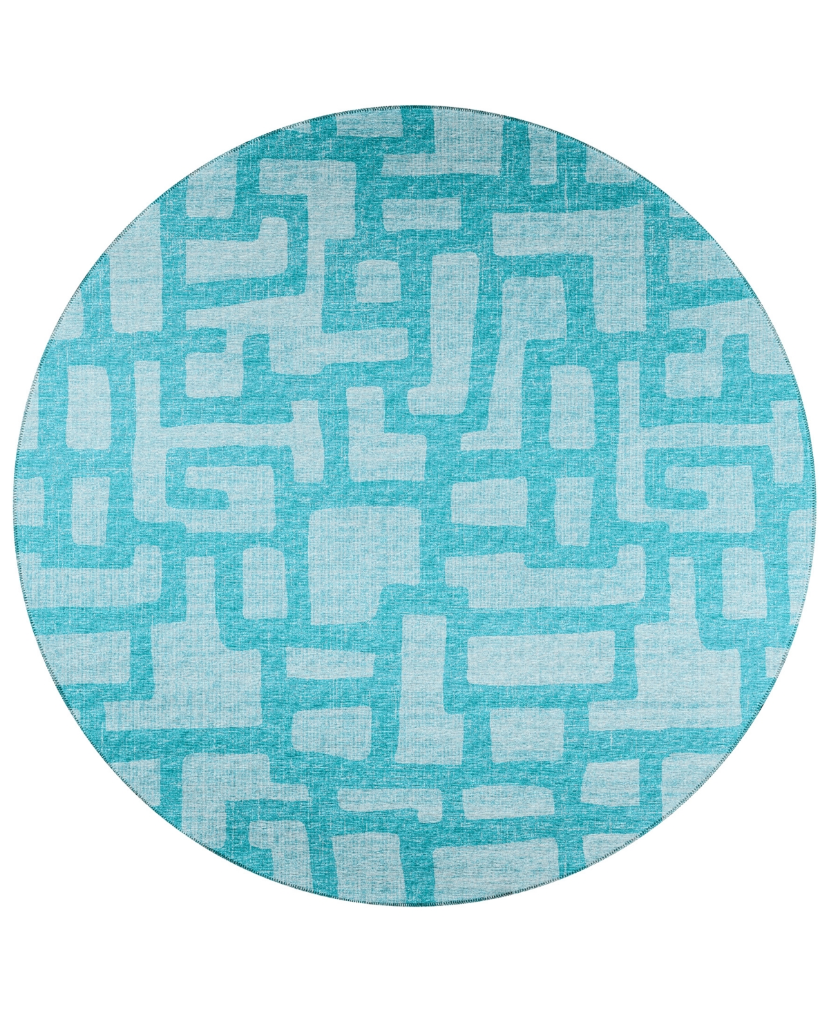 D Style Buttes BTS4 8' x 8' Round Area Rug - Robins Egg