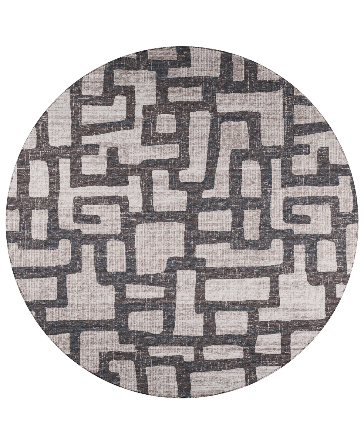 D Style Buttes BTS4 8' x 8' Round Area Rug - Driftwood