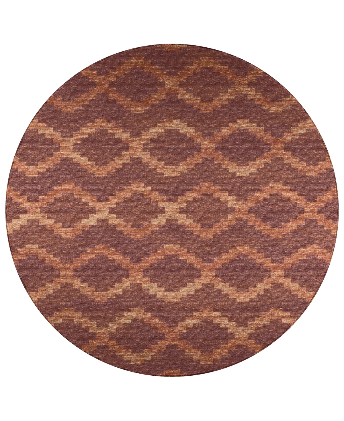 D Style Buttes BTS9 8' x 8' Round Area Rug - Terracotta