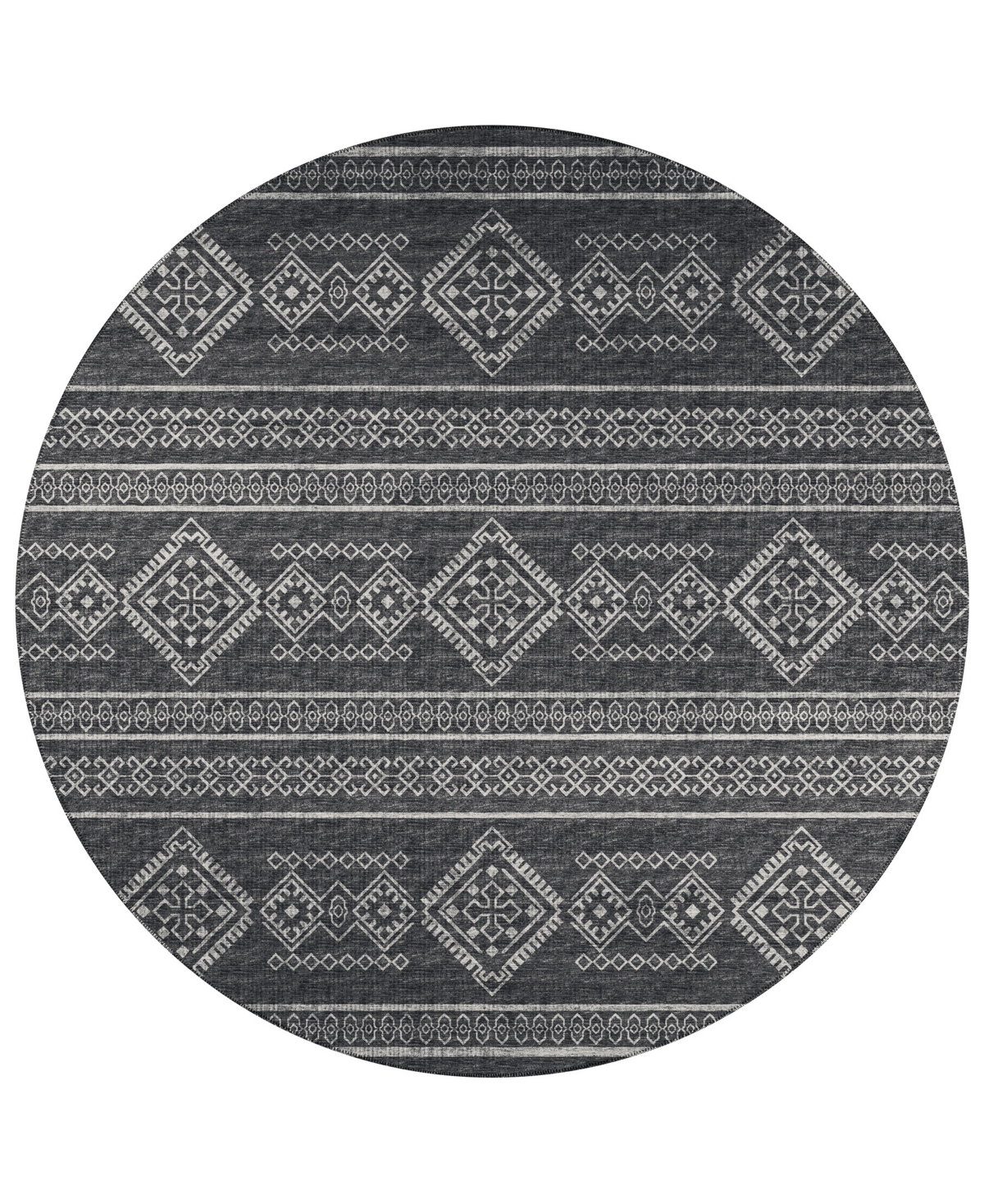 D Style Buttes BTS14 8' x 8' Round Area Rug - Midnight