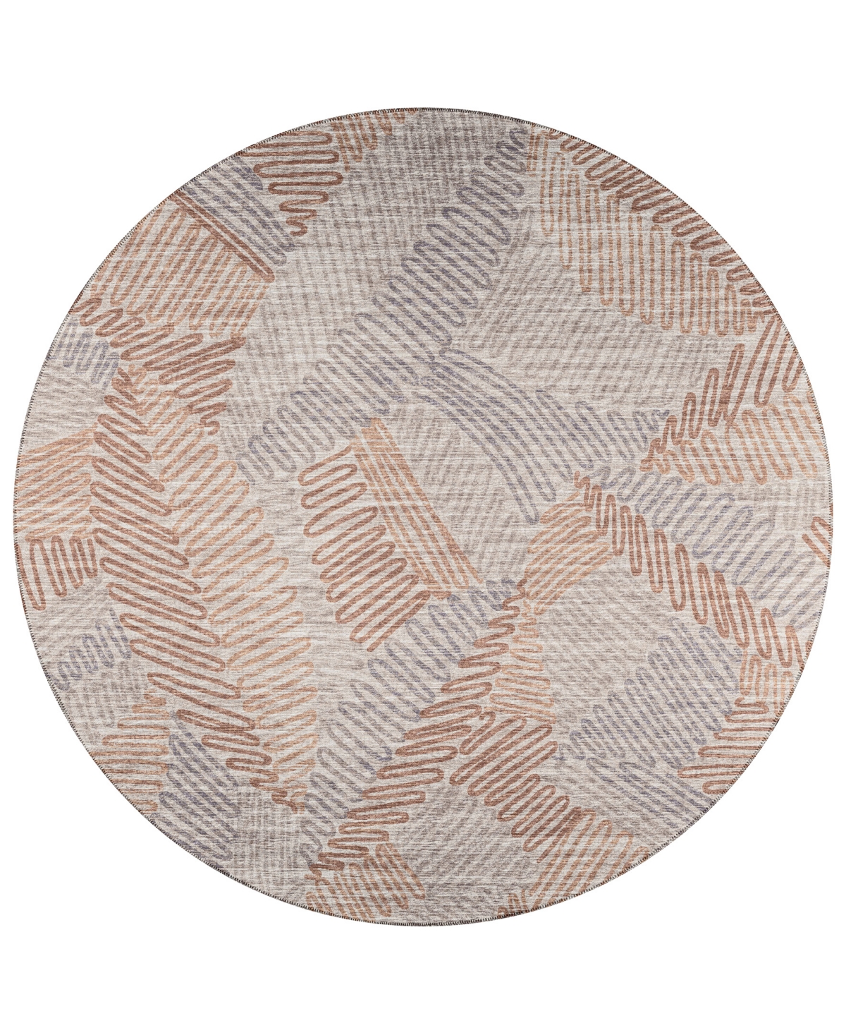 D Style Buttes BTS11 6' x 6' Round Area Rug - Walnut