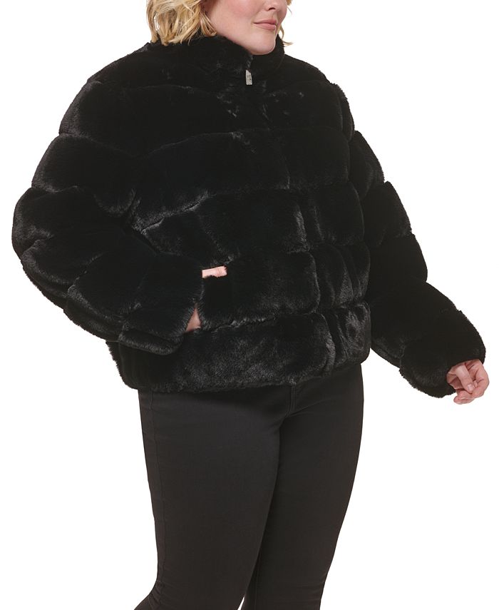 Calvin Klein Women's Faux-Fur Collar Vest Brown Size Large main image 0