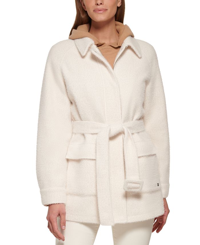 Calvin Klein Women's Belted Shirt Jacket, Created for Macy's & Reviews -  Coats & Jackets - Women - Macy's