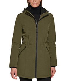 Lulupi Womens Waterproof Raincoat Hooded Long Sleeve Rain Jacket Cotton Lined Windproof and Warm Windbreaker Outdoor Zipped Trench Coats 