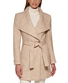 Calvin Klein Women's Asymmetrical Belted Wrap Coat, Created for Macy's &  Reviews - Coats & Jackets - Women - Macy's