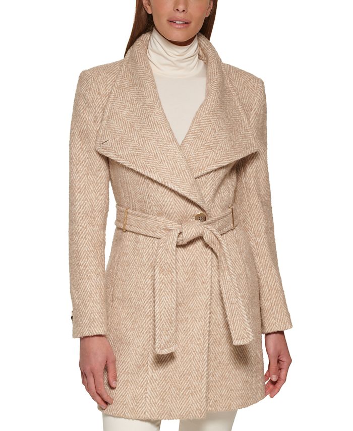 Calvin Klein Women's Asymmetrical Belted Coat, Created for & Reviews - & Jackets - Women - Macy's