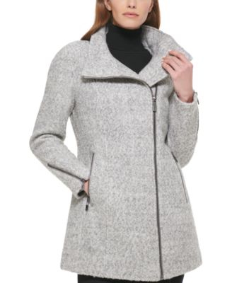 Petite Asymmetric Zipper Coat 
