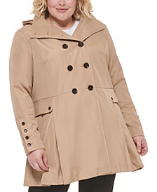 Plus Size Hooded Skirted Raincoat