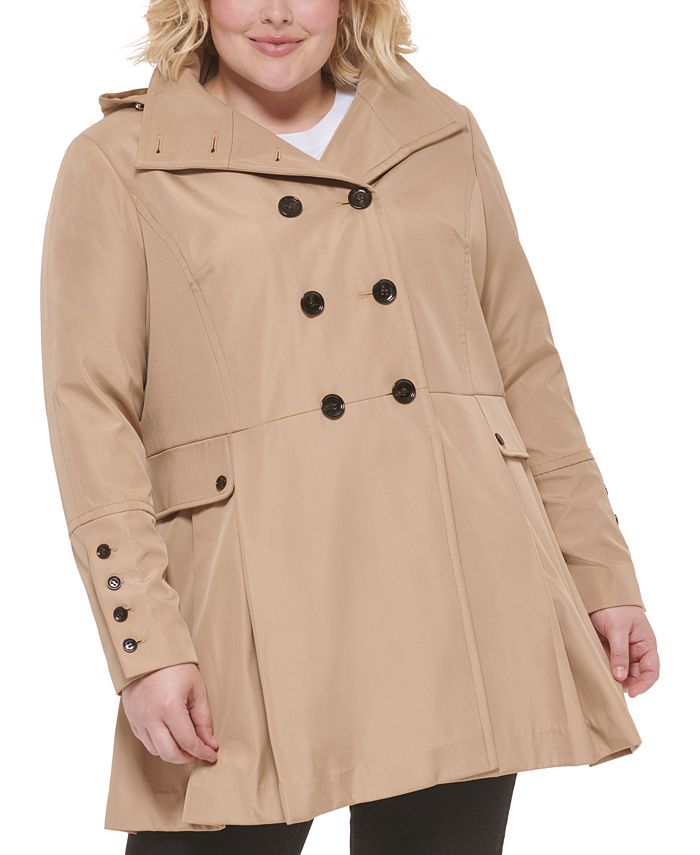 Calvin Klein Plus Size Hooded Skirted Raincoat & Reviews - Coats & Jackets  - Plus Sizes - Macy's