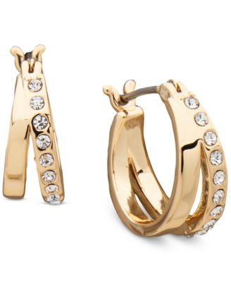Karl Lagerfeld Paris Extra-Small Pave Split Hoop Earrings 049 - Gold 21$