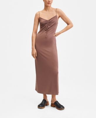MANGO Women's Gathered Neckline Dress - Macy's