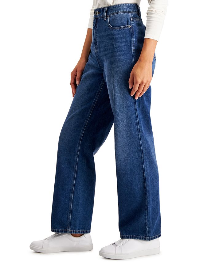 Style & Co Petite High-Rise Slouchy Wide-Leg Jeans, Created for Macy's ...