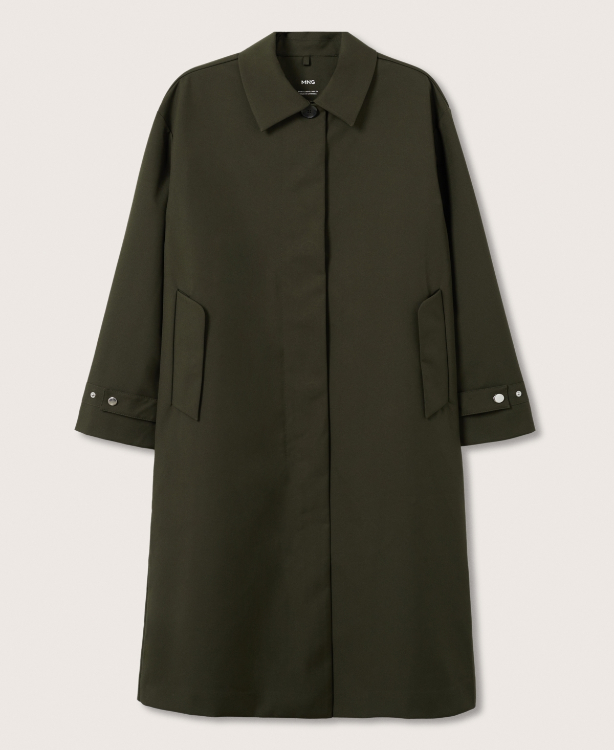 Mango Women's Trench Coat with Heat-Sealed Buttons