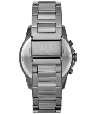 Men's Chronograph Gunmetal Stainless Steel Bracelet Watch, 44mm