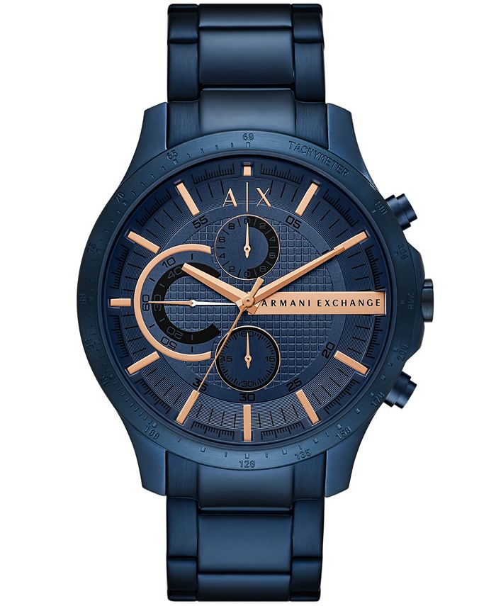 A|X Armani Exchange Men's Chronograph in Blue Plated Stainless Steel ...