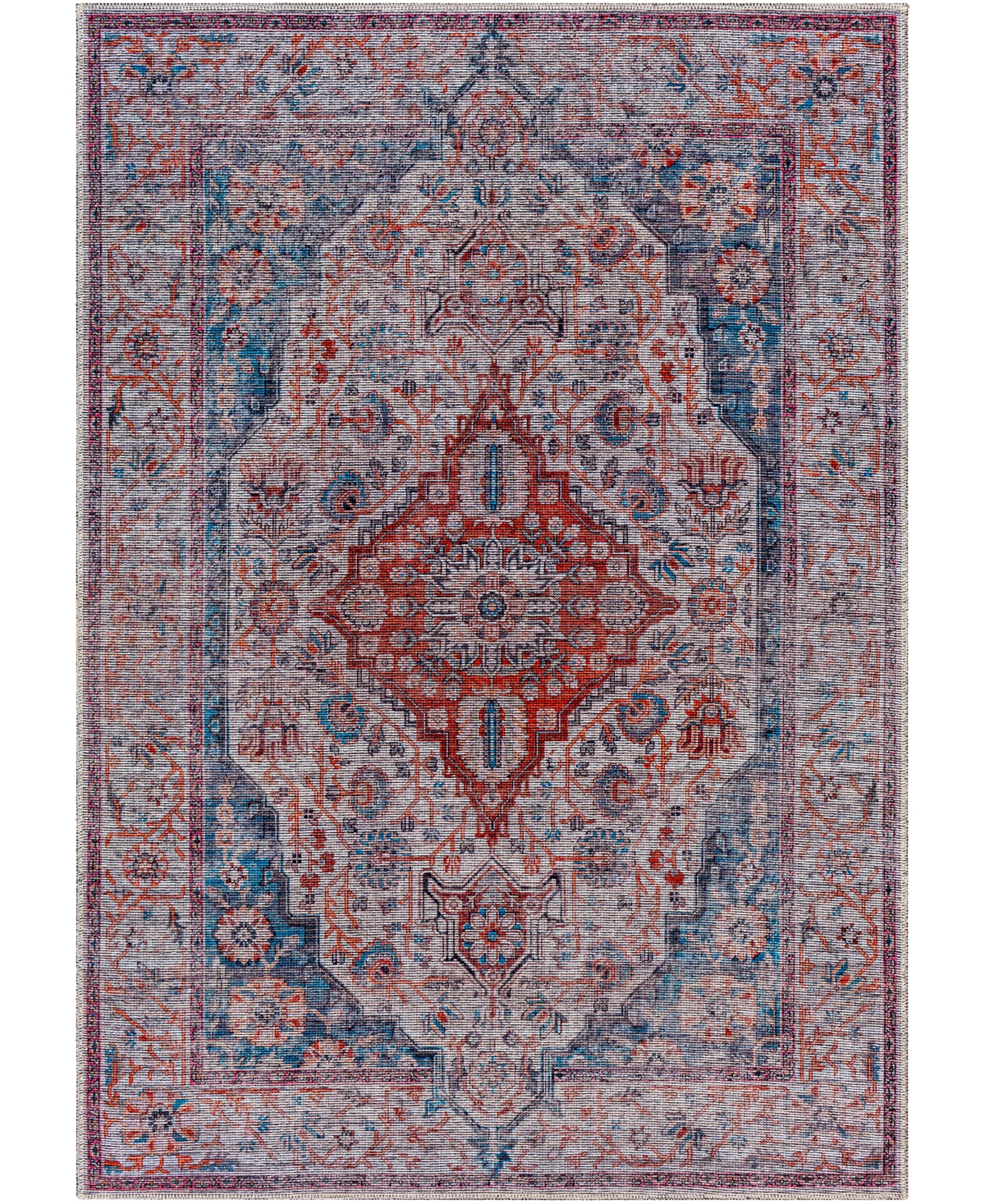 Surya Atlanta Anl-2300 6'7in x 9' Area Rug - Red, Blue
