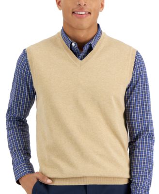 Men's Solid V-Neck Sweater Vest