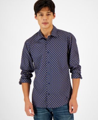 CRWTH - Men's Regular-Fit Skull Logo-Print Shirt