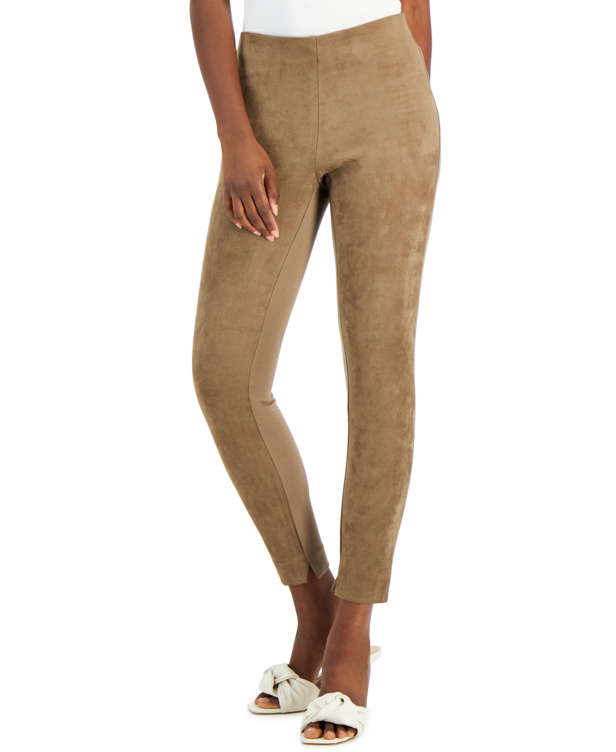 Alfani Women's Mixed-Media Faux-Suede Ankle Leggings, Created for Macy's
