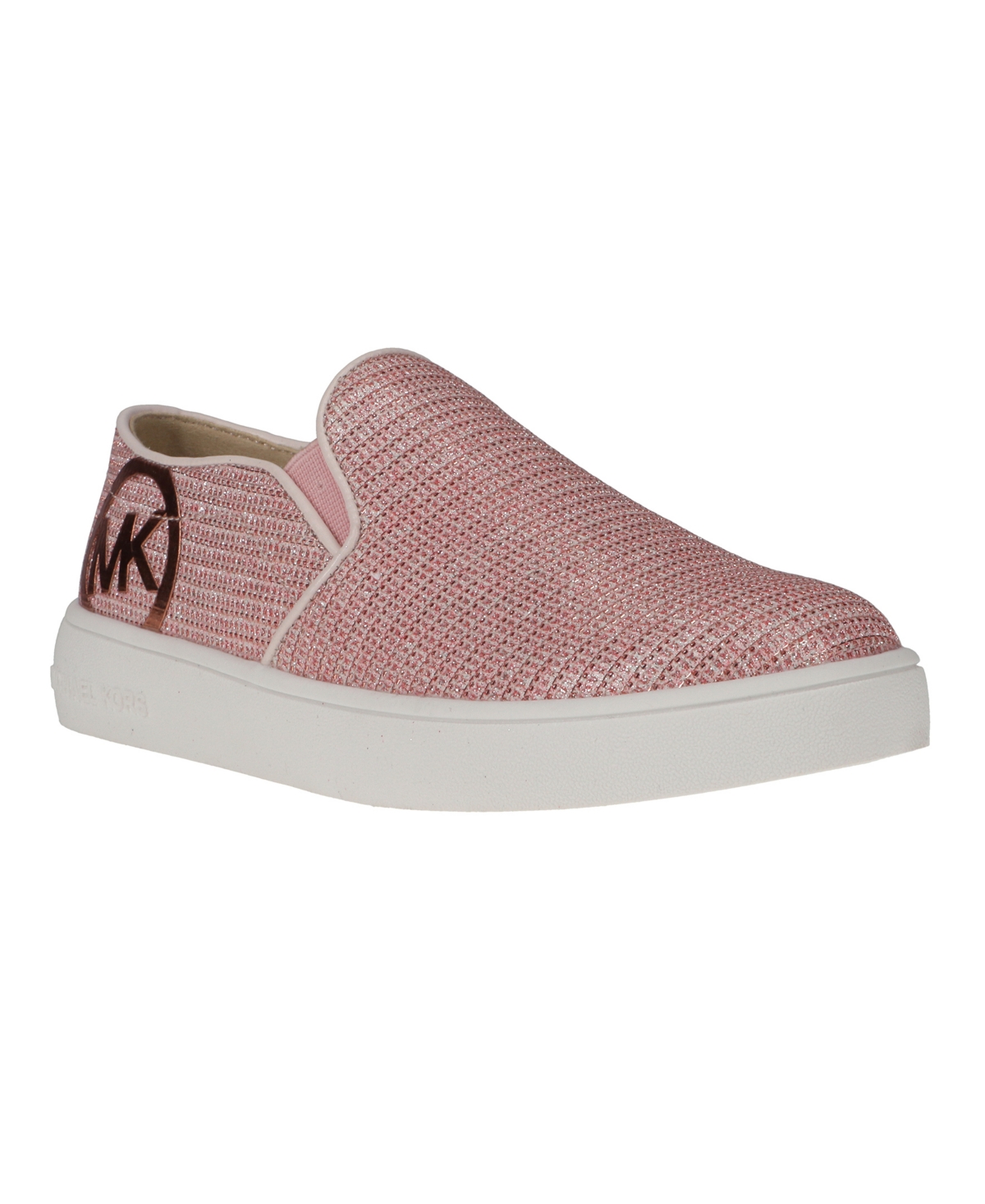 Shop Michael Kors Big Girls Jem Rachel Glitter Slip On Sneakers In Pink Multi