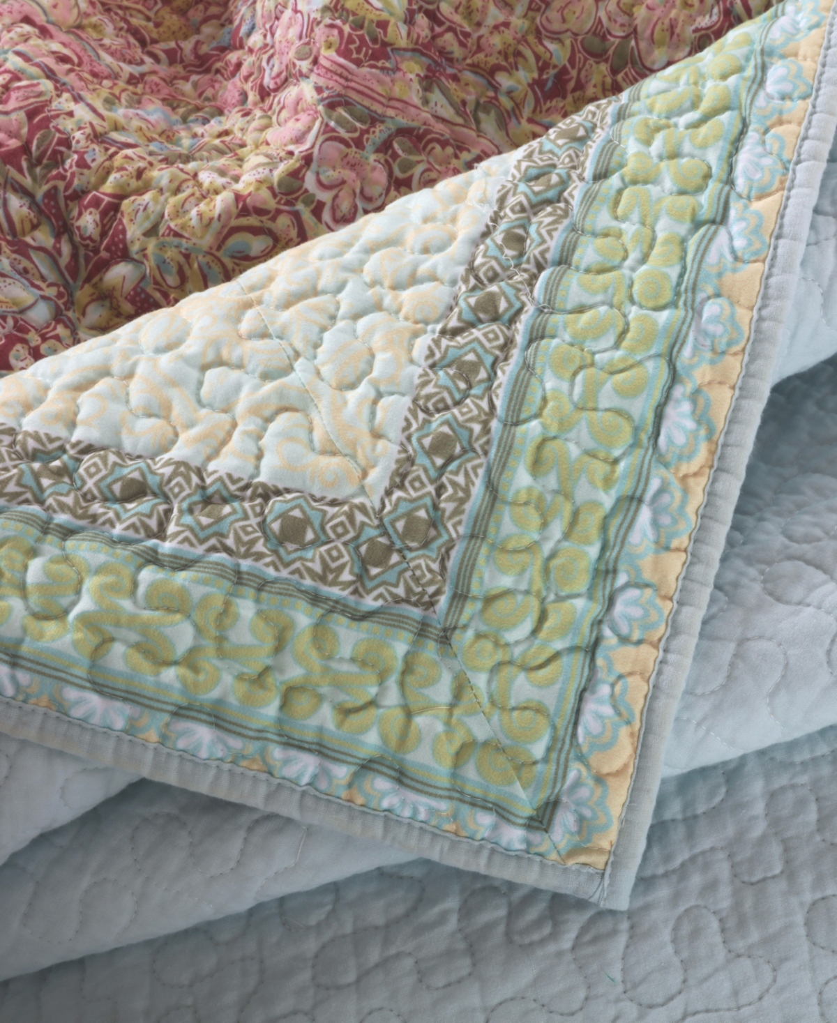 Greenland Home Fashions Palisades Pastel 3-Pc. Quilt Set, Full/Queen