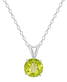 Peridot Solitaire 18" Pendant Necklace (1-1/4 ct. t.w.) in Sterling Silver