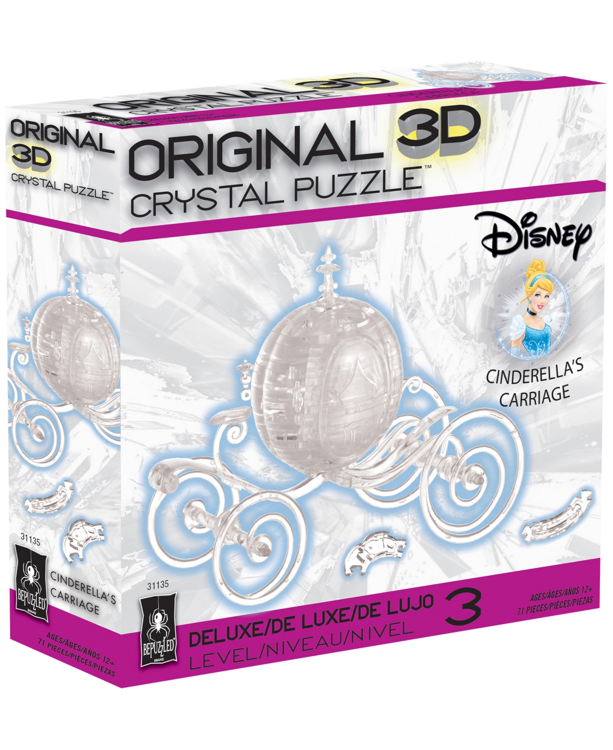 Shop Bepuzzled 3d Disney Cinderella's Carriage Crystal Puzzle Set, 71 Piece In No Color