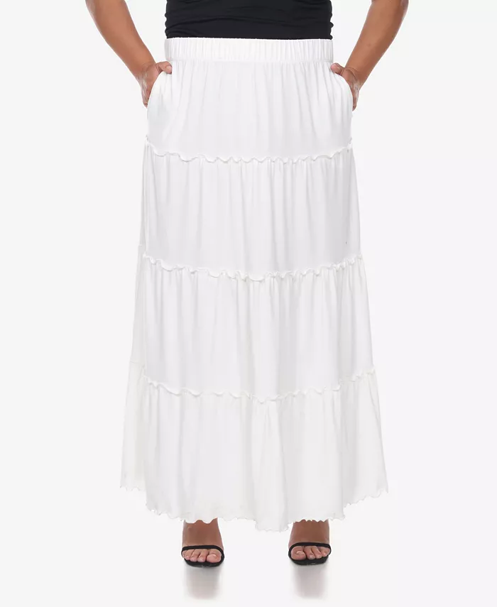 Plus Size Tiered Maxi Skirt