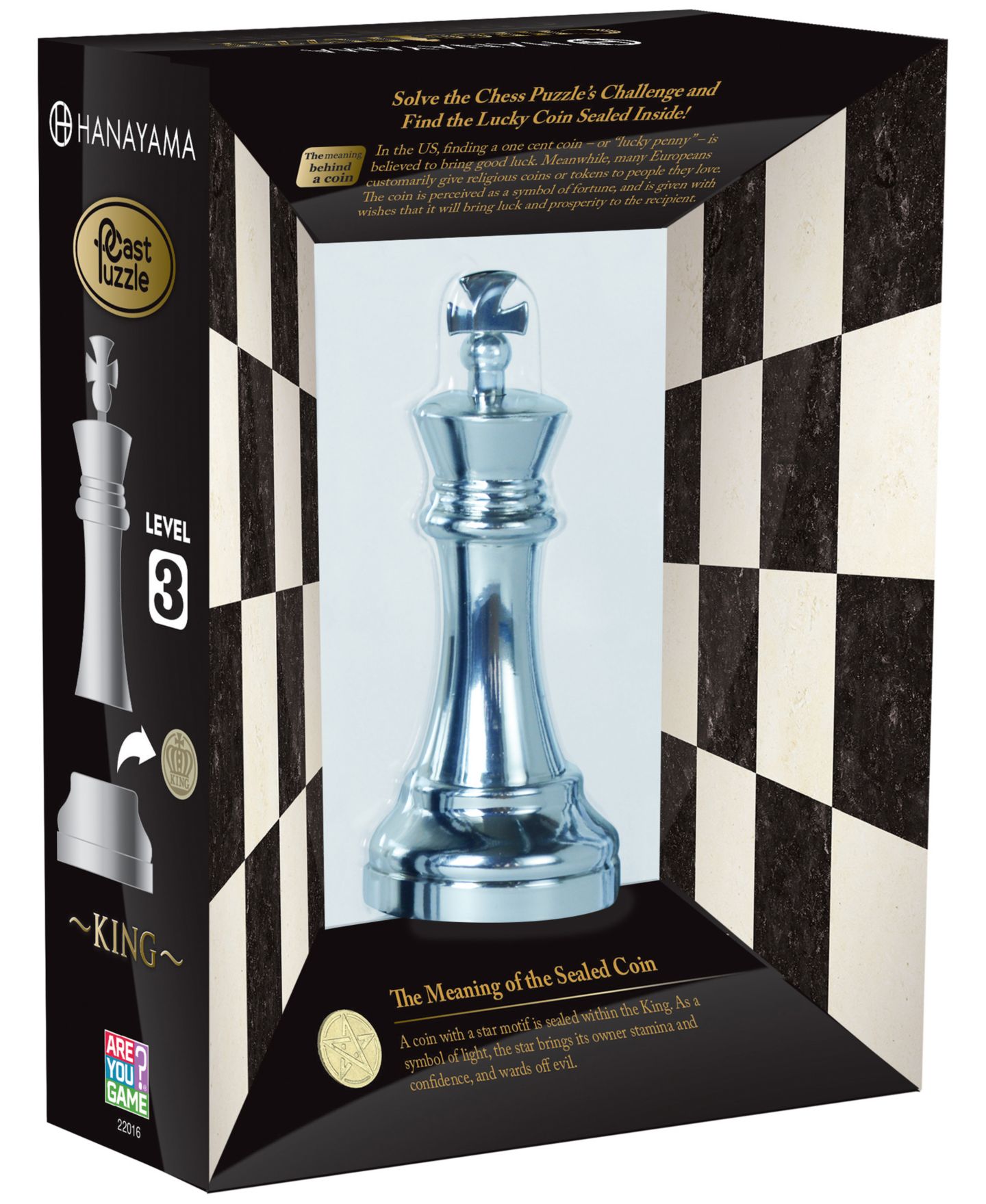 Детский пазл Areyougame Hanayama Level 3 Cast Metal King Chess Puzzle, Ages 8+ — фото 3