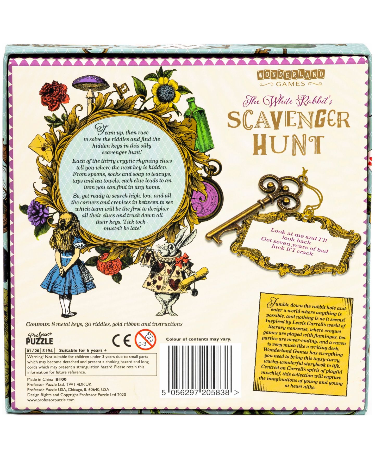 Детский пазл Professor Puzzle Alice in Wonderland Wonderland Games White Rabbit's Scavenger Hunt 42-Piece Puzzle, Ages 6+ — фото 4