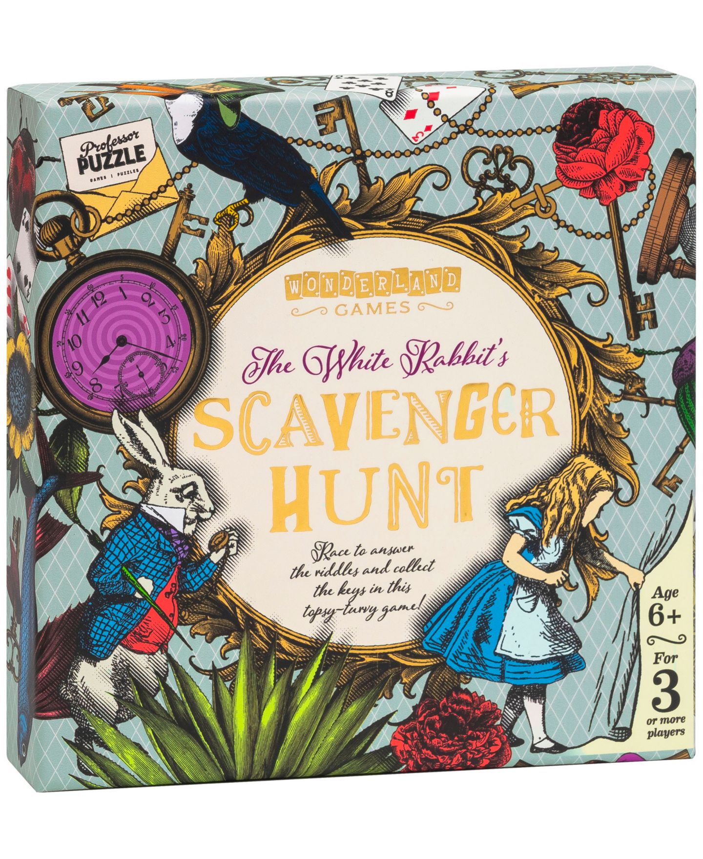Детский пазл Professor Puzzle Alice in Wonderland Wonderland Games White Rabbit's Scavenger Hunt 42-Piece Puzzle, Ages 6+ — фото 1