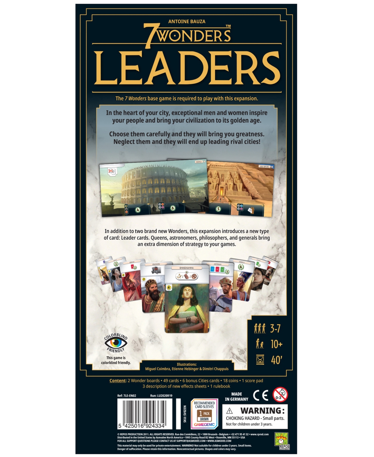 Repos Production 7 Wonders Leaders Expansion New Edition Set, 80 Piece In Multi Color