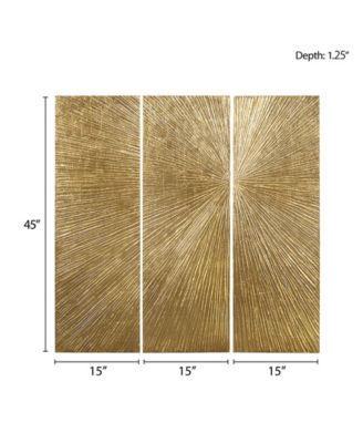Sunburst 100% Hand Painted Dimensional Resin Wall Decor, 45" x 15"