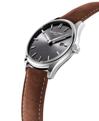 Men's Swiss Classics Brown Leather Strap Watch 40mm